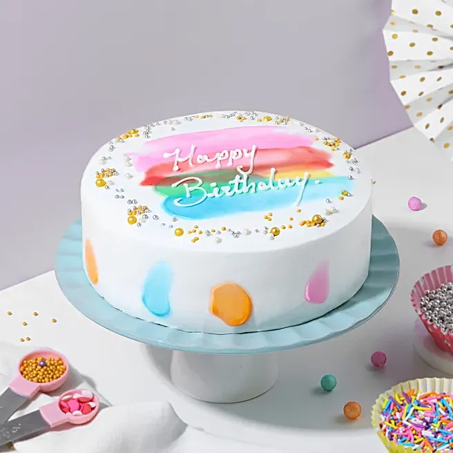 Rainbow Delight Birthday Cake